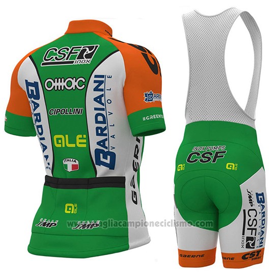 2018 Abbigliamento Ciclismo Bardiani Csf Verde e Bianco Manica Corta e Salopette
